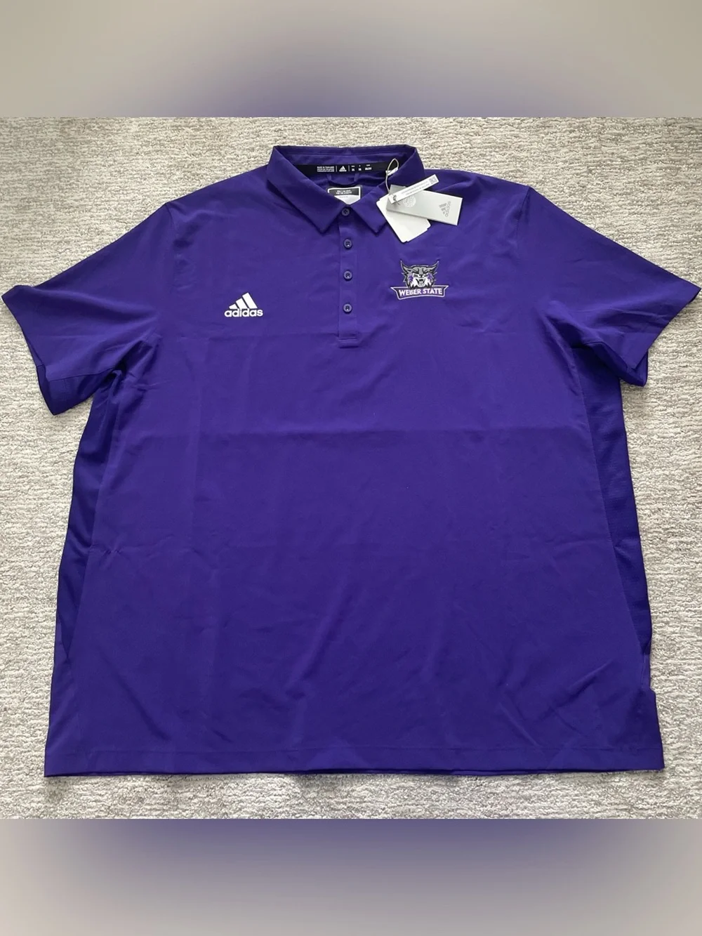 Adidas Weber State Wildcats Stadium Coaches Polo Shirt Purple Men’s 3XL NWT